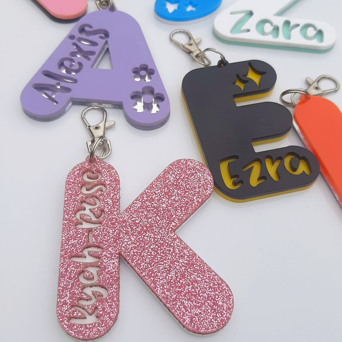 Personalised Letter Bag Tag/ Key Rings