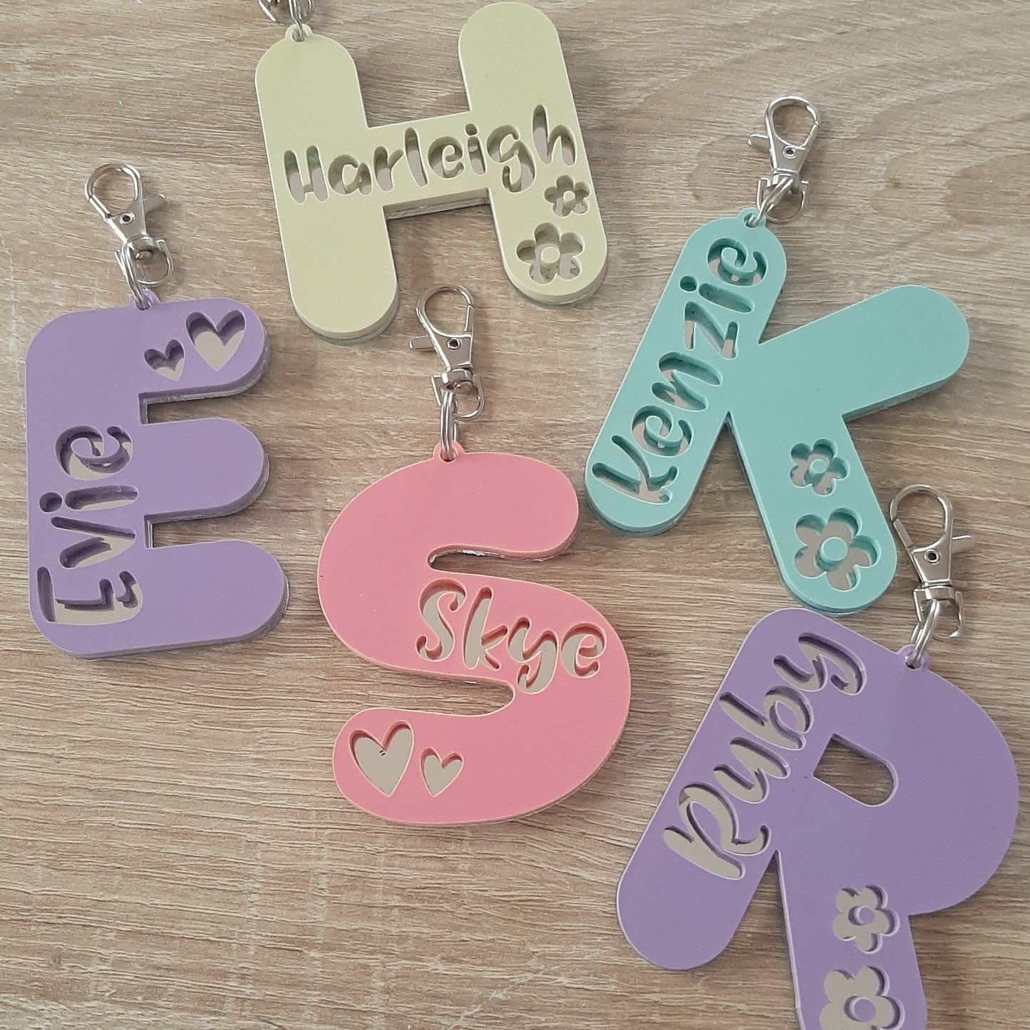 Personalised Letter Bag Tag/ Key Rings