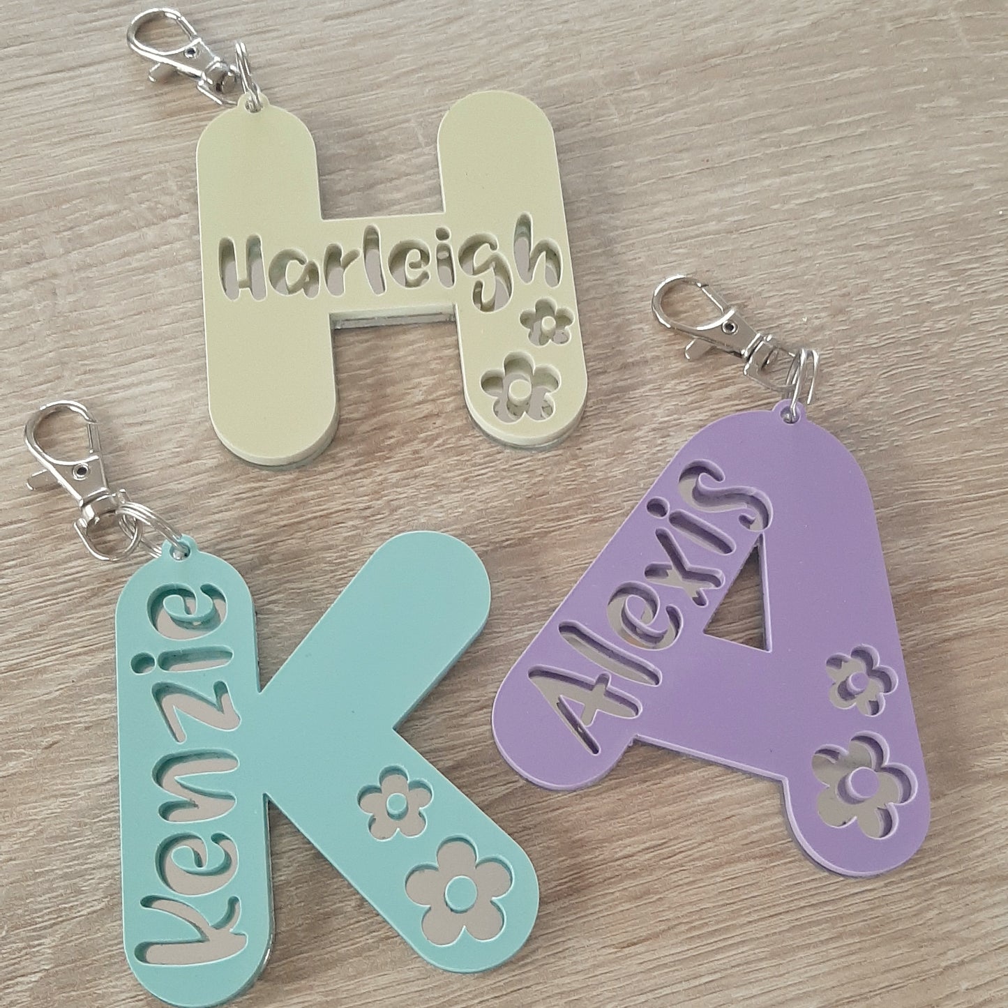 Personalised Letter Bag Tag/ Key Rings