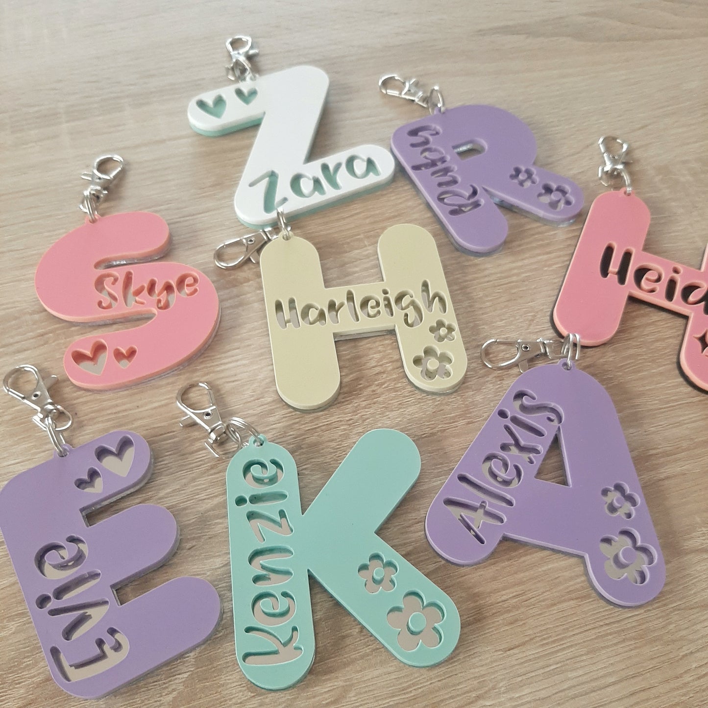 Personalised Letter Bag Tag/ Key Rings