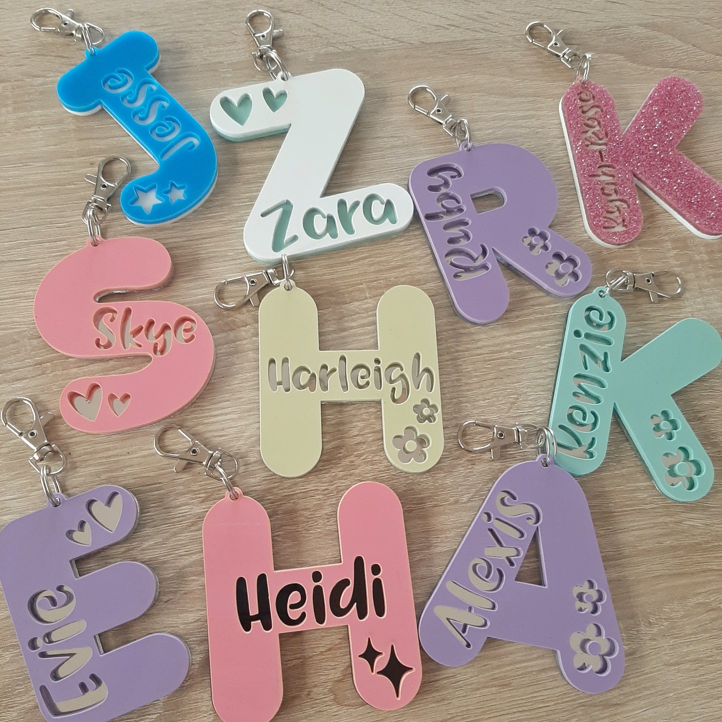 Personalised Letter Bag Tag/ Key Rings