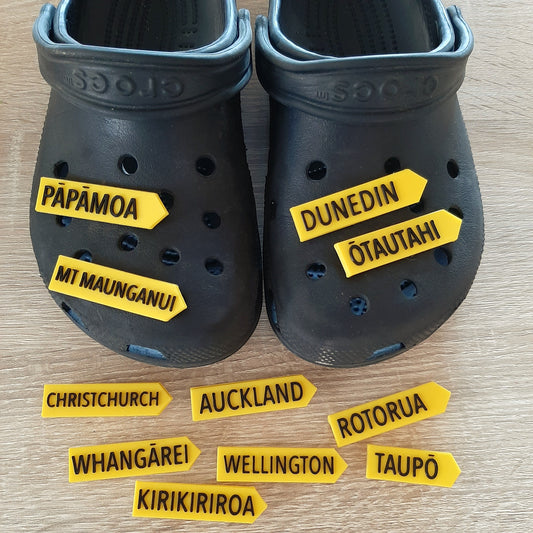 NZ Town Sign Shoe Charm